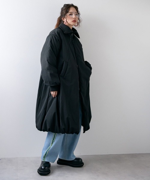 bohmal（ボマール）の「中綿バルーンリブコート（ダウンジャケット/コート・レディース・ブラック・MEDIUM）」の2枚目の写真