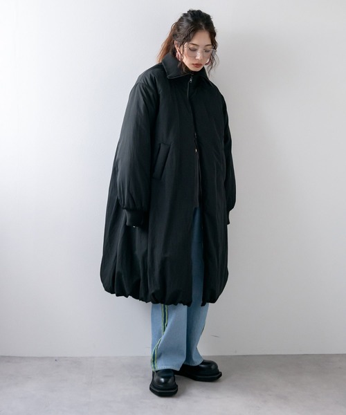 bohmal（ボマール）の「中綿バルーンリブコート（ダウンジャケット/コート・レディース・ブラック・MEDIUM）」の4枚目の写真