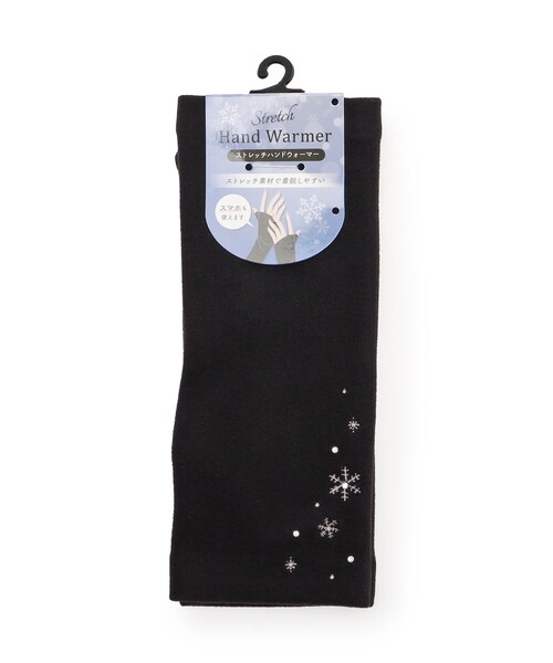 SHOO・LA・RUE(シューラルー)の「フィンガーレス雪柄刺繍グローブ(手袋・レディース・ブラック/ナチュラル/ダークブラウン・00)」の2枚目の写真