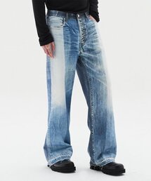 DNSR（ディーエヌエスアール）の「アンバランスワイドデジタルデニム（デニムパンツ）」
