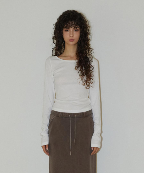 RENSE（レンセ）の「Back Point Boat Neck Sleeve White（Tシャツ/カットソー・レディース・その他・FREE）」の2枚目の写真