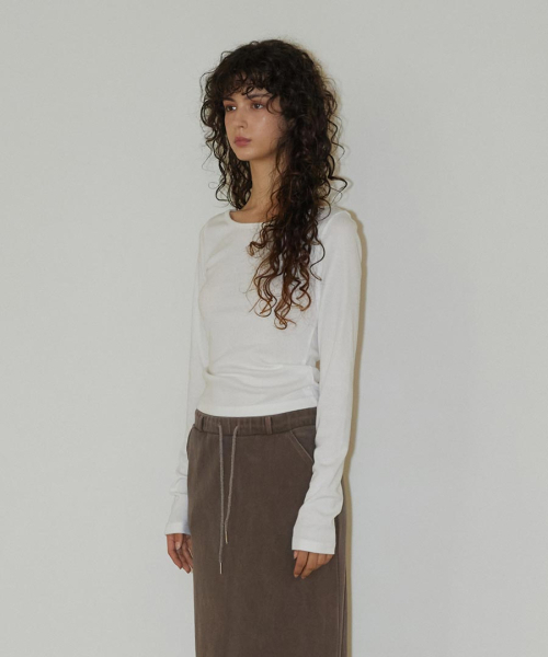 RENSE（レンセ）の「Back Point Boat Neck Sleeve White（Tシャツ/カットソー・レディース・その他・FREE）」の3枚目の写真