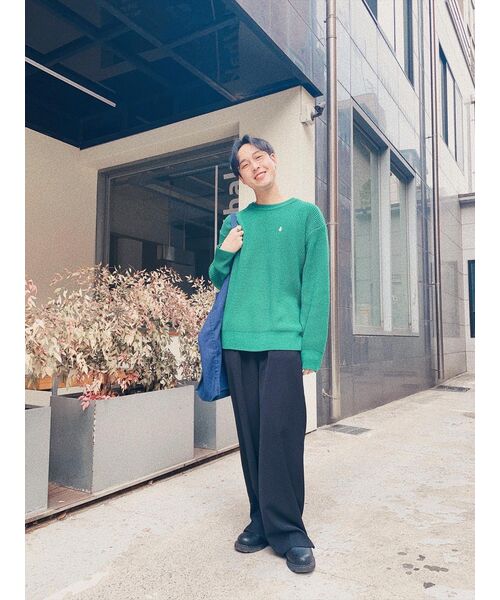 GAKKAI UNIONS(ガッカイユニオンズ)の「クルーネックハッチニットグリーン(ニット/セーター・レディース・その他・MEDIUM/LARGE)」の6枚目の写真