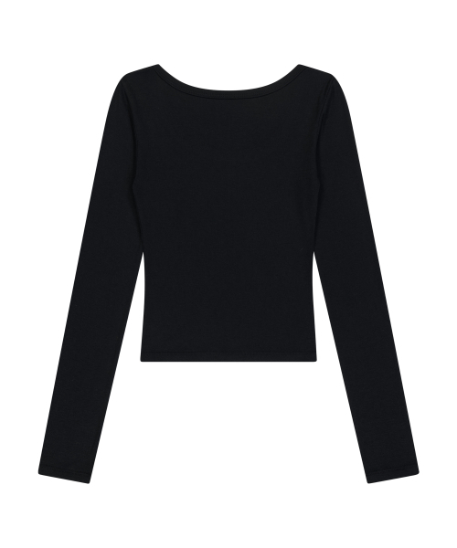 IUGAMAKARAS(イウガマカラス)の「U-Neck Fitted Top (Black)(Tシャツ/カットソー・レディース・その他・FREE)」の3枚目の写真