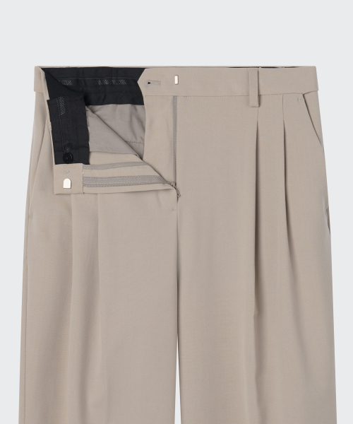 MUSINSA STANDARD WOMAN（ムシンサスタンダードウーマン）の「ウィメンズライトウェイトハイウエストワイドヒドゥンバンディングスラックス[ライトベージュ]（スラックス・レディース・その他・30/24/25/26/27/28/29/31）」の5枚目の写真