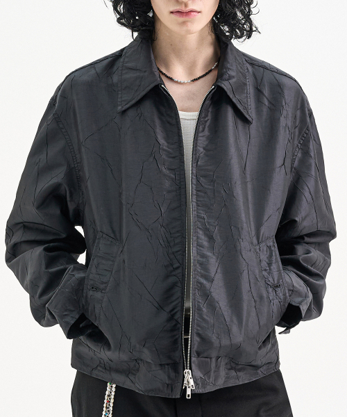 TRIP LE SENS(トリップ ル センス)の「プリーツクロップブルゾン_ブラック(ブルゾン・レディース・その他・MEDIUM/LARGE)」の1枚目の写真