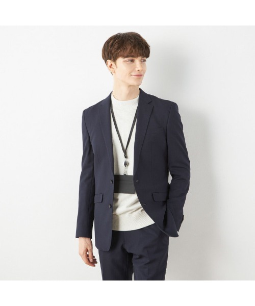 SUIT SELECT(スーツセレクト)の「【おうちで洗えるストレッチスーツ】【すぐ着られるパンツ裾上げ済仕様】【SLIM TAPERED】【年間】2釦シングルテーパードパンツスーツ 0タック/シャドーストライプ/ウエストシャーリング/「4S」(スーツセット・メンズ・ブラック/ネイビー・A5/Y5/Y4/A6/A4/AB6/AB4/AB5/Y6)」の12枚目の写真