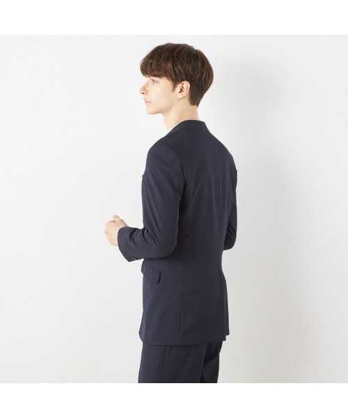 SUIT SELECT(スーツセレクト)の「【おうちで洗えるストレッチスーツ】【すぐ着られるパンツ裾上げ済仕様】【SLIM TAPERED】【年間】2釦シングルテーパードパンツスーツ 0タック/シャドーストライプ/ウエストシャーリング/「4S」(スーツセット・メンズ・ブラック/ネイビー・A5/Y5/Y4/A6/A4/AB6/AB4/AB5/Y6)」の13枚目の写真