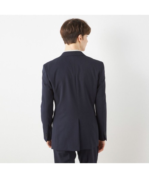 SUIT SELECT(スーツセレクト)の「【おうちで洗えるストレッチスーツ】【すぐ着られるパンツ裾上げ済仕様】【SLIM TAPERED】【年間】2釦シングルテーパードパンツスーツ 0タック/シャドーストライプ/ウエストシャーリング/「4S」(スーツセット・メンズ・ブラック/ネイビー・A5/Y5/Y4/A6/A4/AB6/AB4/AB5/Y6)」の14枚目の写真