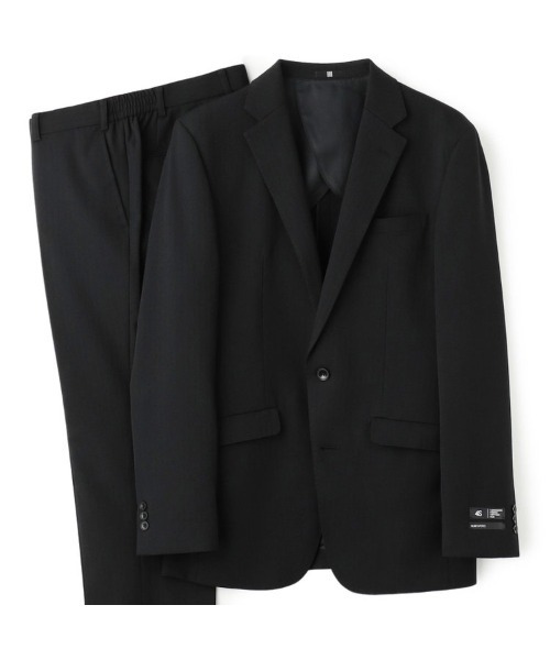 SUIT SELECT(スーツセレクト)の「【おうちで洗えるストレッチスーツ】【すぐ着られるパンツ裾上げ済仕様】【SLIM TAPERED】【年間】2釦シングルテーパードパンツスーツ 0タック/シャドーストライプ/ウエストシャーリング/「4S」(スーツセット・メンズ・ブラック/ネイビー・A5/Y5/Y4/A6/A4/AB6/AB4/AB5/Y6)」の19枚目の写真