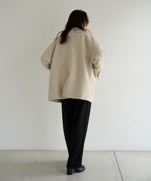 meilmada（メイルマダ）の「カールシャギーダブルコート（チェスターコート・レディース・アイボリー/チャコールグレー・FREE）」の15枚目の写真