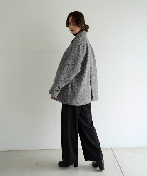 meilmada（メイルマダ）の「カールシャギーダブルコート（チェスターコート・レディース・アイボリー/チャコールグレー・FREE）」の7枚目の写真