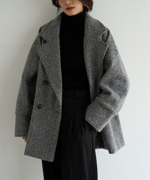 meilmada（メイルマダ）の「カールシャギーダブルコート（チェスターコート・レディース・アイボリー/チャコールグレー・FREE）」の5枚目の写真