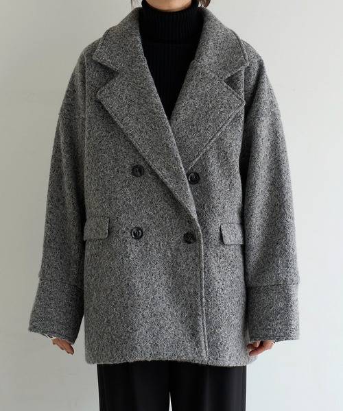 meilmada（メイルマダ）の「カールシャギーダブルコート（チェスターコート・レディース・アイボリー/チャコールグレー・FREE）」の21枚目の写真