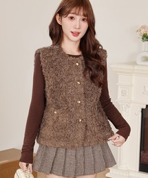 Anely（アネリー）の「プードルファー メタル ボタン ダブルポケット ベスト（ベスト）」