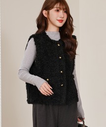 Anely（アネリー）の「プードルファー メタル ボタン ダブルポケット ベスト（ベスト）」