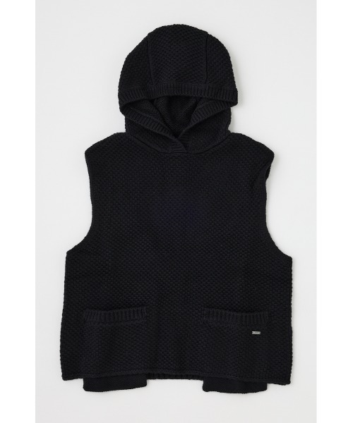 ARMANI EXCHANGE(アルマーニエクスチェンジ)の「フーデッドノースリーブニットトップス(ニット/セーター・レディース・ブラック・SMALL)」の1枚目の写真
