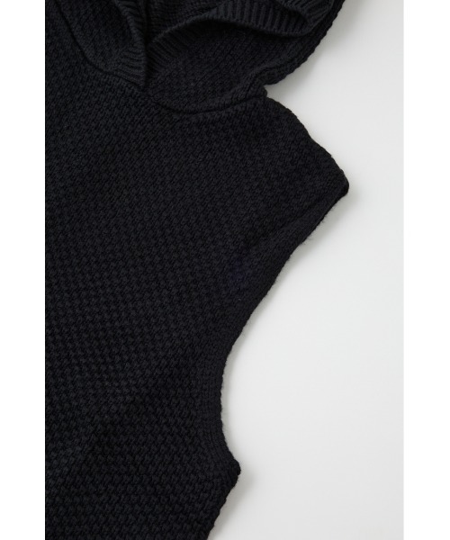 ARMANI EXCHANGE(アルマーニエクスチェンジ)の「フーデッドノースリーブニットトップス(ニット/セーター・レディース・ブラック・SMALL)」の3枚目の写真
