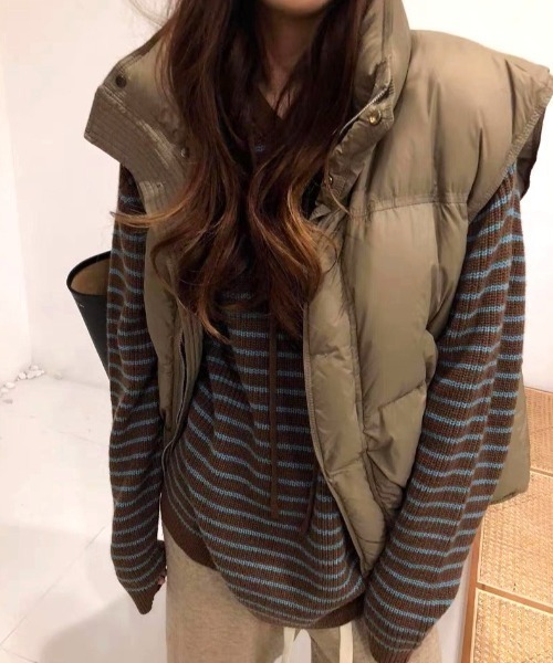 Vipoa（ヴィポア）の「Blue stripe foodie knit（ニット/セーター・レディース・ブラウン・FREE）」の4枚目の写真