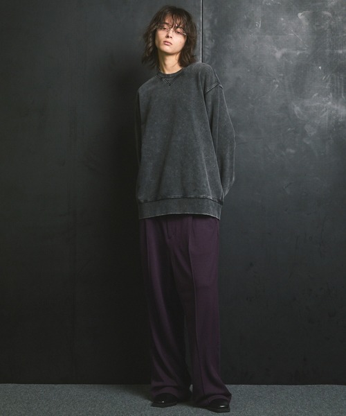 MAISON SPECIAL(メゾンスペシャル)の「《UNISEX》【ONE-MILE WEAR】Prime-Over Crew Neck Fade Sweat Pullover/ワンマイルウェアプライムオーバーフェードクルーネックプルオーバースウェット【MAISON SPECIAL/メゾンスペシャル】■セットアップ対応■(スウェット・メンズ・パープル/グレー/チャコールグレー/ブルー・0/1/2)」の6枚目の写真
