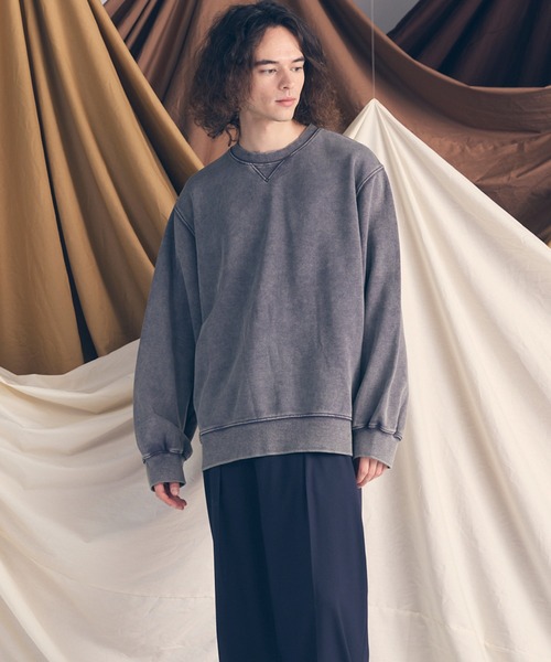 MAISON SPECIAL(メゾンスペシャル)の「《UNISEX》【ONE-MILE WEAR】Prime-Over Crew Neck Fade Sweat Pullover/ワンマイルウェアプライムオーバーフェードクルーネックプルオーバースウェット【MAISON SPECIAL/メゾンスペシャル】■セットアップ対応■(スウェット・メンズ・パープル/グレー/チャコールグレー/ブルー・0/1/2)」の10枚目の写真