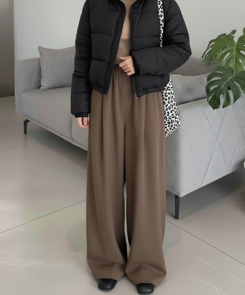 cammie(キャミー)の「ワイドレッグパンツ(その他パンツ・レディース・ブラウン/オフホワイト・M/L)」の2枚目の写真