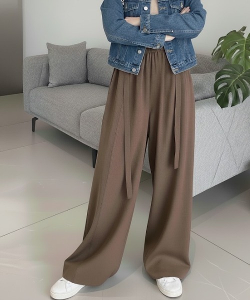 cammie(キャミー)の「ワイドレッグパンツ(その他パンツ・レディース・ブラウン/オフホワイト・M/L)」の8枚目の写真