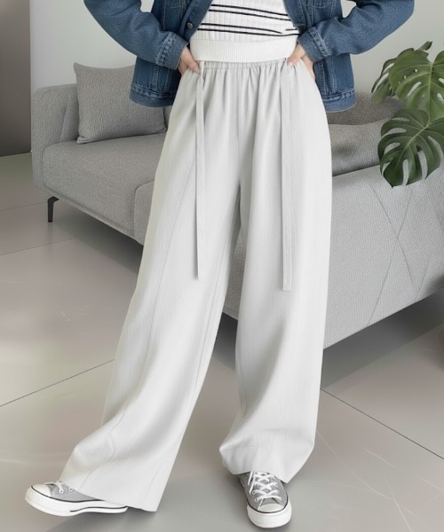 cammie(キャミー)の「ワイドレッグパンツ(その他パンツ・レディース・ブラウン/オフホワイト・M/L)」の3枚目の写真