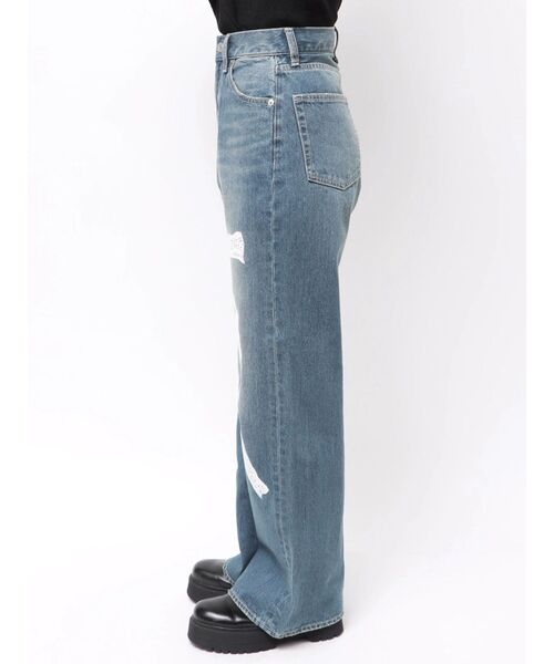 EVRIS（エヴリス）の「ハイウエストリボンレースワイドデニムパンツ（デニムパンツ・レディース・ブルー/インディゴブルー・MEDIUM/SMALL）」の11枚目の写真