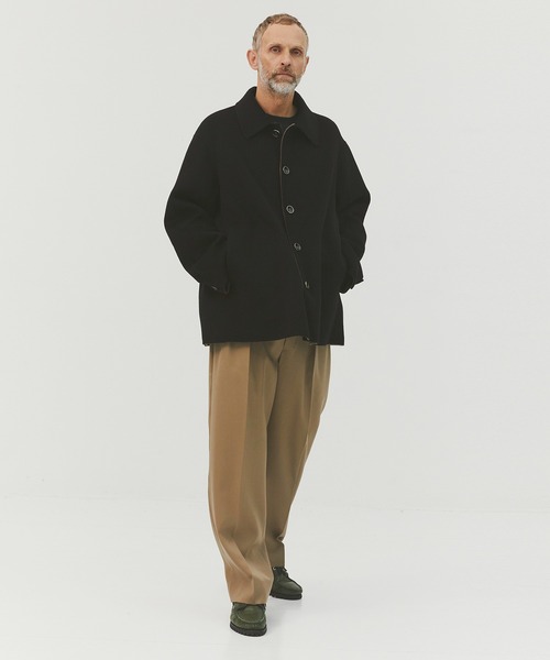 CASHMERE CASHMERE(カシミヤカシミヤ)の「【CASHMERE CASHMERE/カシミヤカシミヤ】CASHMERE REVERSIBLE SHORT COATT/カシミヤリバーシブルショートコート/ステンカラーコート(ステンカラーコート・レディース・ブラック/モカ・44/40)」の4枚目の写真
