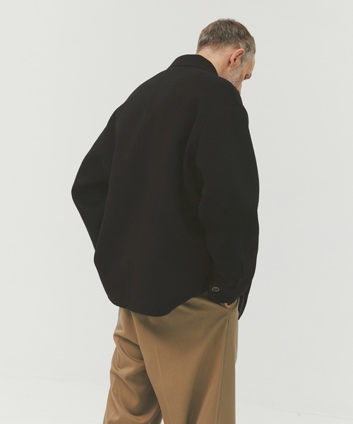 CASHMERE CASHMERE(カシミヤカシミヤ)の「【CASHMERE CASHMERE/カシミヤカシミヤ】CASHMERE REVERSIBLE SHORT COATT/カシミヤリバーシブルショートコート/ステンカラーコート(ステンカラーコート・レディース・ブラック/モカ・44/40)」の5枚目の写真