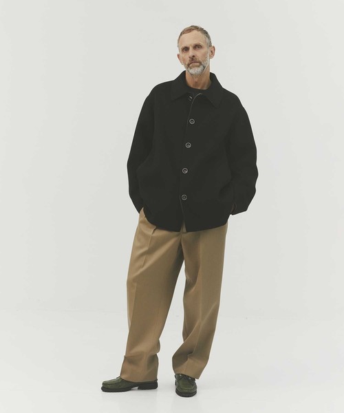 CASHMERE CASHMERE(カシミヤカシミヤ)の「【CASHMERE CASHMERE/カシミヤカシミヤ】CASHMERE REVERSIBLE SHORT COATT/カシミヤリバーシブルショートコート/ステンカラーコート(ステンカラーコート・レディース・ブラック/モカ・44/40)」の3枚目の写真