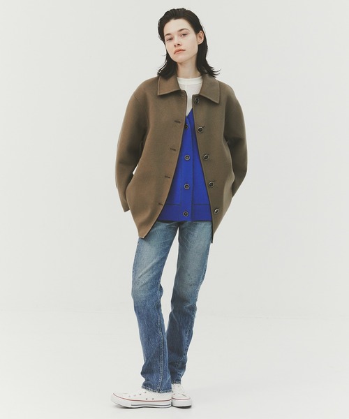 CASHMERE CASHMERE(カシミヤカシミヤ)の「【CASHMERE CASHMERE/カシミヤカシミヤ】CASHMERE REVERSIBLE SHORT COATT/カシミヤリバーシブルショートコート/ステンカラーコート(ステンカラーコート・レディース・ブラック/モカ・44/40)」の11枚目の写真