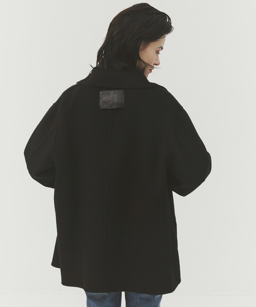 CASHMERE CASHMERE(カシミヤカシミヤ)の「【CASHMERE CASHMERE/カシミヤカシミヤ】CASHMERE REVERSIBLE SHORT COATT/カシミヤリバーシブルショートコート/ステンカラーコート(ステンカラーコート・レディース・ブラック/モカ・44/40)」の18枚目の写真
