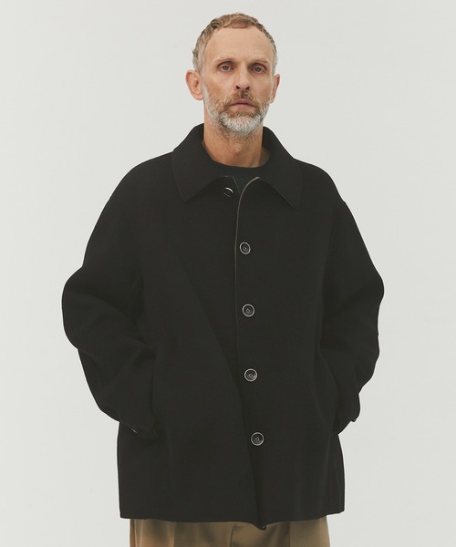 CASHMERE CASHMERE(カシミヤカシミヤ)の「【CASHMERE CASHMERE/カシミヤカシミヤ】CASHMERE REVERSIBLE SHORT COATT/カシミヤリバーシブルショートコート/ステンカラーコート(ステンカラーコート・レディース・ブラック/モカ・44/40)」の20枚目の写真