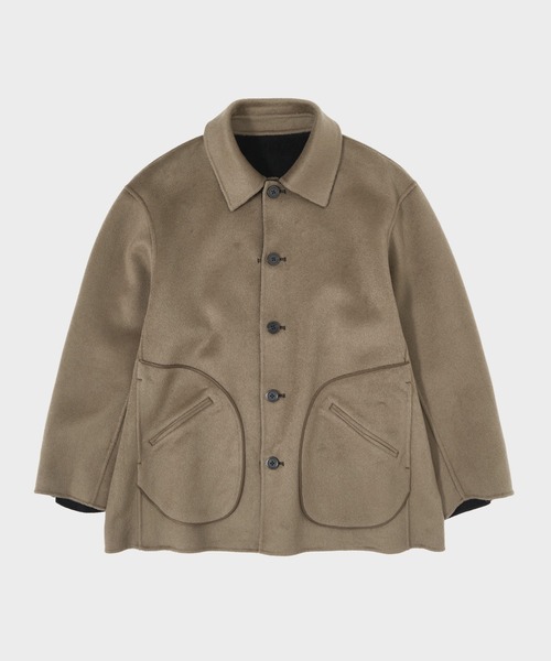 CASHMERE CASHMERE(カシミヤカシミヤ)の「【CASHMERE CASHMERE/カシミヤカシミヤ】CASHMERE REVERSIBLE SHORT COATT/カシミヤリバーシブルショートコート/ステンカラーコート(ステンカラーコート・レディース・ブラック/モカ・44/40)」の19枚目の写真