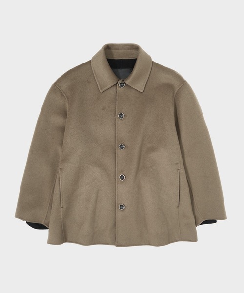 CASHMERE CASHMERE(カシミヤカシミヤ)の「【CASHMERE CASHMERE/カシミヤカシミヤ】CASHMERE REVERSIBLE SHORT COATT/カシミヤリバーシブルショートコート/ステンカラーコート(ステンカラーコート・レディース・ブラック/モカ・44/40)」の21枚目の写真