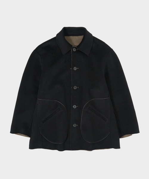 CASHMERE CASHMERE(カシミヤカシミヤ)の「【CASHMERE CASHMERE/カシミヤカシミヤ】CASHMERE REVERSIBLE SHORT COATT/カシミヤリバーシブルショートコート/ステンカラーコート(ステンカラーコート・レディース・ブラック/モカ・44/40)」の22枚目の写真