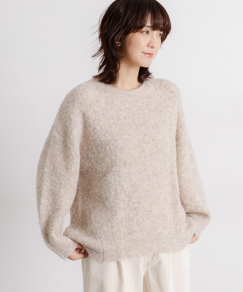 studio CLIP（スタディオクリップ）の「5ゲージウールミックスブークレニット（ニット/セーター・レディース・チャコール/ブラウン/アイボリー・FREE）」の12枚目の写真