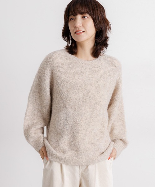 studio CLIP（スタディオクリップ）の「5ゲージウールミックスブークレニット（ニット/セーター・レディース・チャコール/ブラウン/アイボリー・FREE）」の13枚目の写真