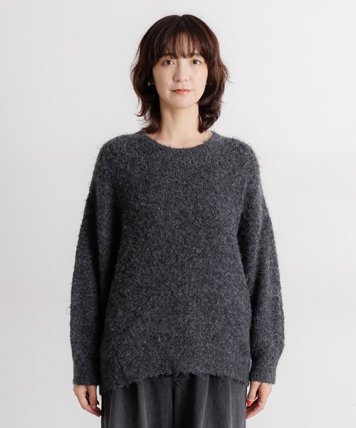 studio CLIP（スタディオクリップ）の「5ゲージウールミックスブークレニット（ニット/セーター・レディース・チャコール/ブラウン/アイボリー・FREE）」の16枚目の写真