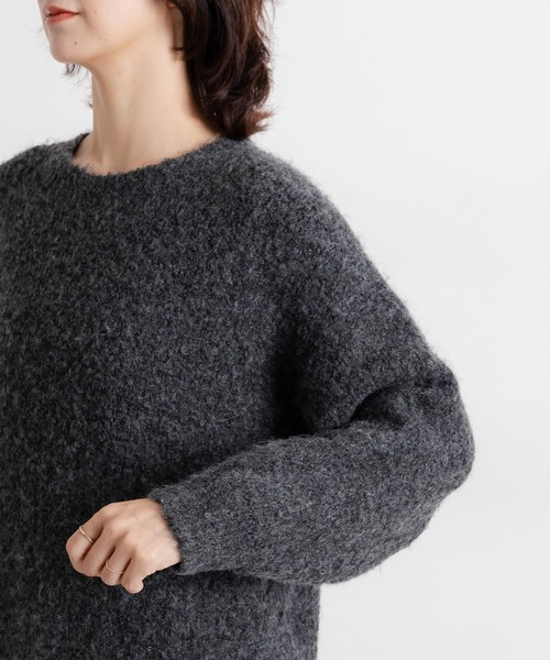 studio CLIP（スタディオクリップ）の「5ゲージウールミックスブークレニット（ニット/セーター・レディース・チャコール/ブラウン/アイボリー・FREE）」の20枚目の写真