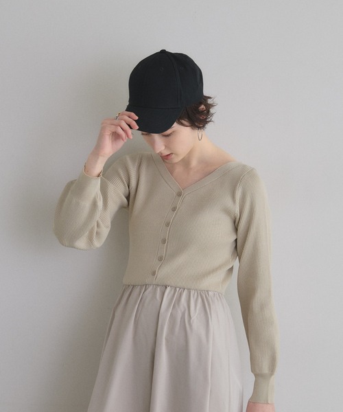 &. NOSTALGIA(アンドドットノスタルジア)の「布帛ドッキングニットワンピース(ワンピース・レディース・アイボリー/チャコールグレー/ブラウン・M)」の7枚目の写真