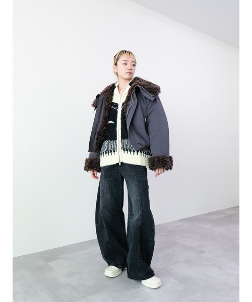 DOLLUPOOPS（ドールアップウップス）の「ボアライニングブルゾン（ブルゾン・レディース・ベージュ/チャコールグレー・FREE）」の22枚目の写真