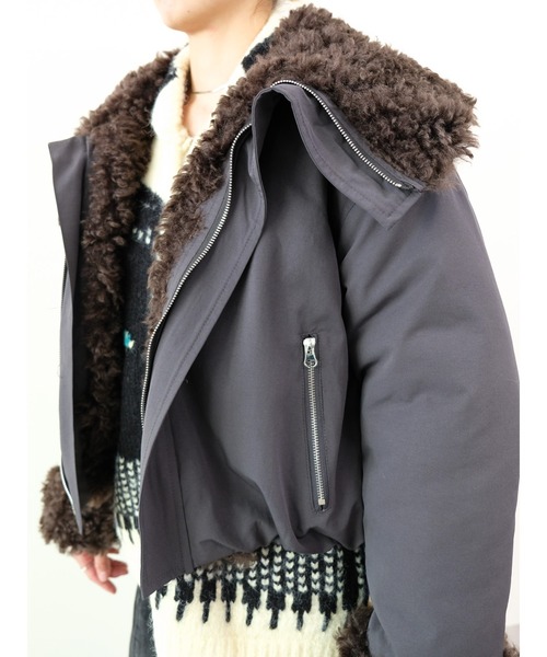 DOLLUPOOPS（ドールアップウップス）の「ボアライニングブルゾン（ブルゾン・レディース・ベージュ/チャコールグレー・FREE）」の18枚目の写真