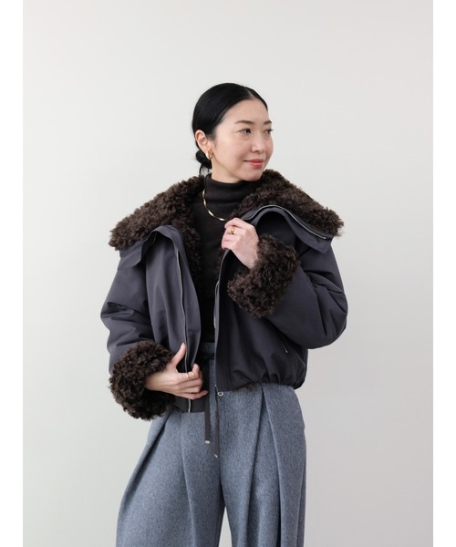 DOLLUPOOPS（ドールアップウップス）の「ボアライニングブルゾン（ブルゾン・レディース・ベージュ/チャコールグレー・FREE）」の19枚目の写真