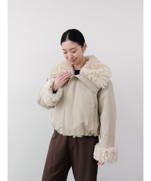 DOLLUPOOPS（ドールアップウップス）の「ボアライニングブルゾン（ブルゾン・レディース・ベージュ/チャコールグレー・FREE）」の11枚目の写真