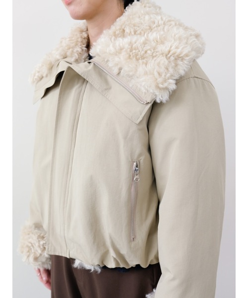 DOLLUPOOPS（ドールアップウップス）の「ボアライニングブルゾン（ブルゾン・レディース・ベージュ/チャコールグレー・FREE）」の10枚目の写真