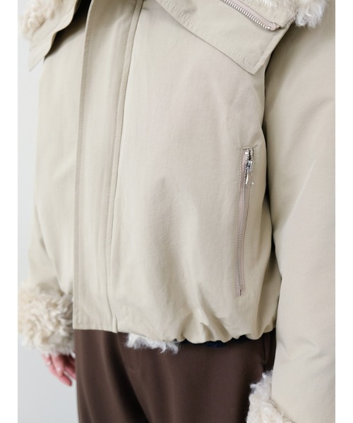 DOLLUPOOPS（ドールアップウップス）の「ボアライニングブルゾン（ブルゾン・レディース・ベージュ/チャコールグレー・FREE）」の9枚目の写真