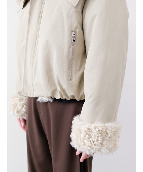 DOLLUPOOPS（ドールアップウップス）の「ボアライニングブルゾン（ブルゾン・レディース・ベージュ/チャコールグレー・FREE）」の8枚目の写真